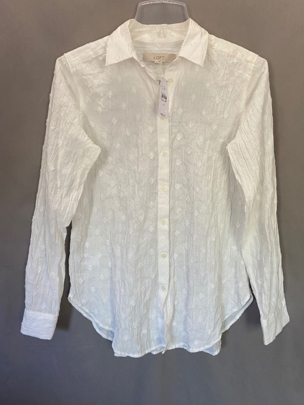 LOFT Lightweight Long Sleeve Blouse in Cream color - Size XS (NWT)